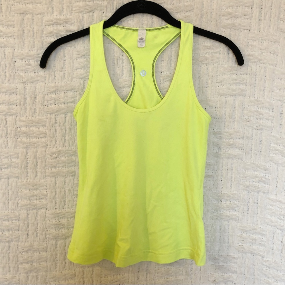Lululemon Neon Yellow CRB Cool Racerback Tank